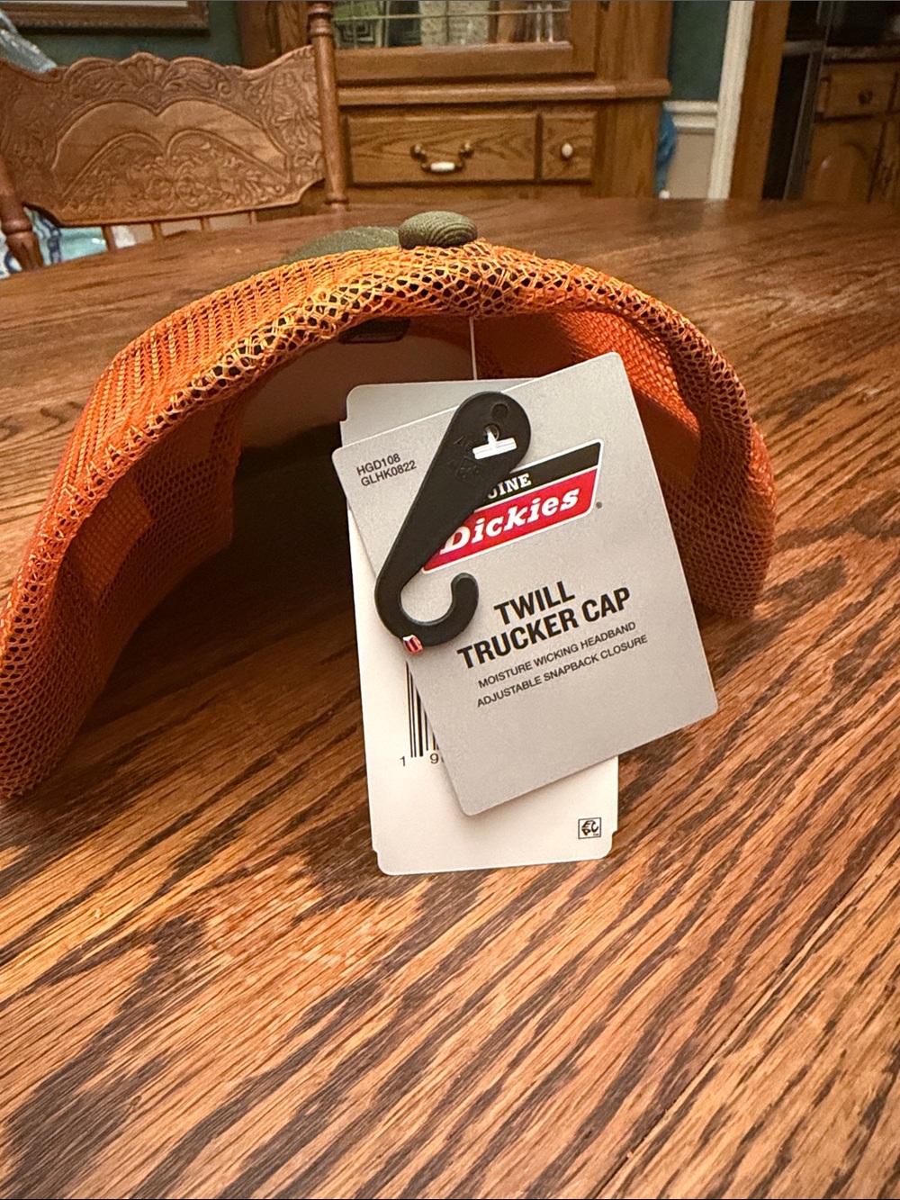 Dickies Olive Green and Orange Mesh Trucker Hat - Picture 4 of 6
